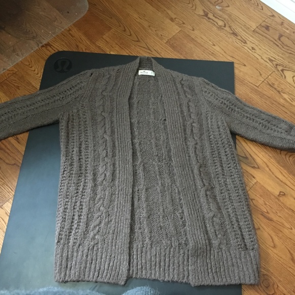 Brown Cable Knit Cardigan - Picture 2 of 4